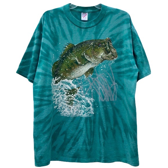 Jerzees Other - VTG Large Mouth Bass Custom Reverse Tie Dye TShirt